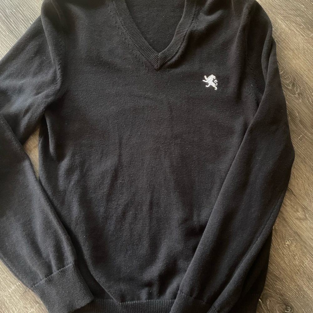 Express Men's Charcoal V-Neck Sweater